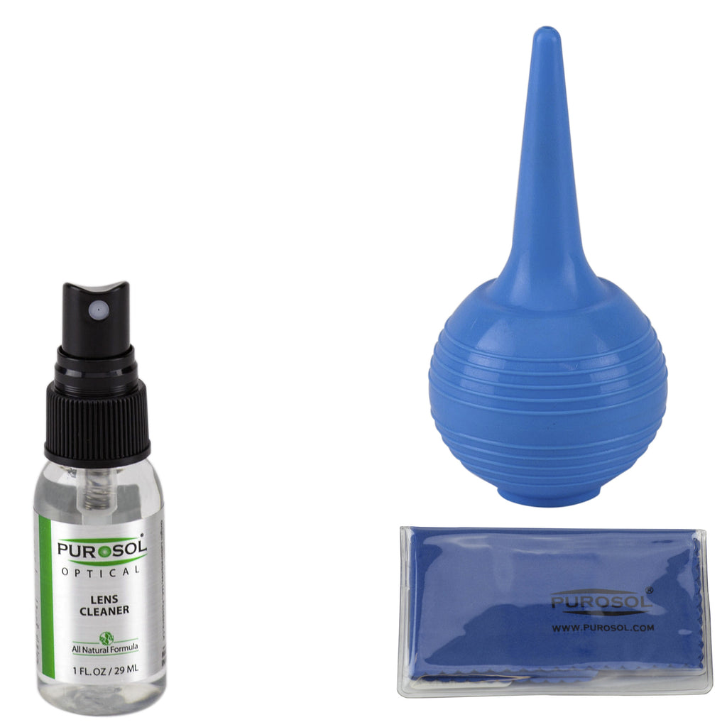 Purosol Lens Cleaning Kit w/ Air Pro & Cloth - Purosol Professional Lens and Screen Cleaner