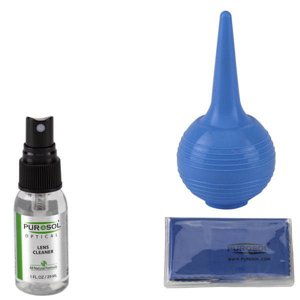 Purosol Lens Cleaning Kit w/ Air Pro & Cloth - Purosol Professional Lens and Screen Cleaner