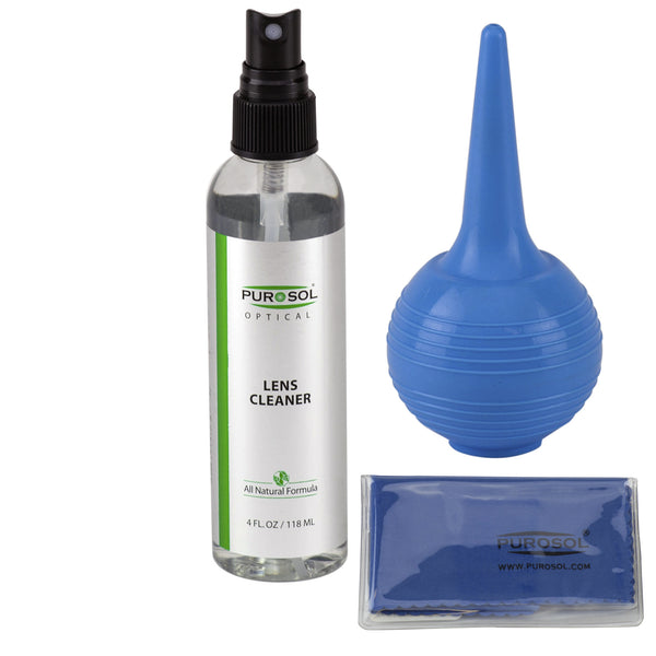 Purosol Lens Cleaning Kit w/ Air Pro & Cloth - Purosol Professional Lens and Screen Cleaner