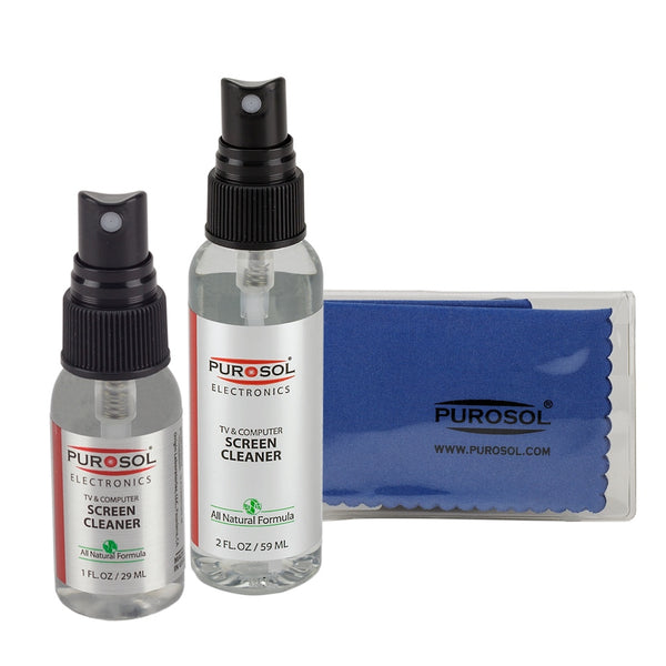 Purosol Screen Cleaning Kit w/ Small Microfiber Cloth - Purosol Professional Lens and Screen Cleaner