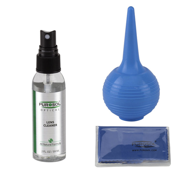 Purosol Lens Cleaning Kit w/ Air Pro & Cloth - Purosol Professional Lens and Screen Cleaner 