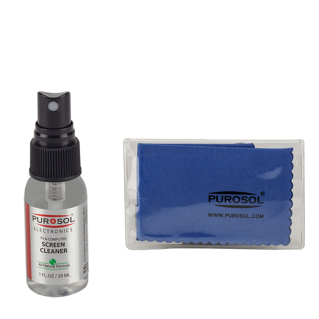 Purosol Screen Cleaning Kit w/ Small Microfiber Cloth - Purosol Professional Lens and Screen Cleaner 