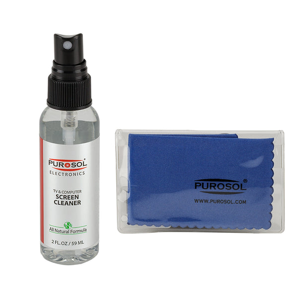 Purosol Screen Cleaning Kit w/ Small Microfiber Cloth - Purosol Professional Lens and Screen Cleaner 